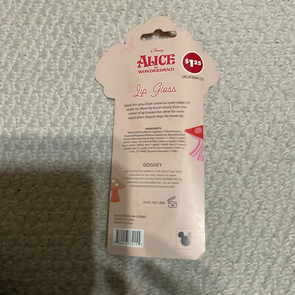 Alice in Wonderland 3 set of lipglosses
